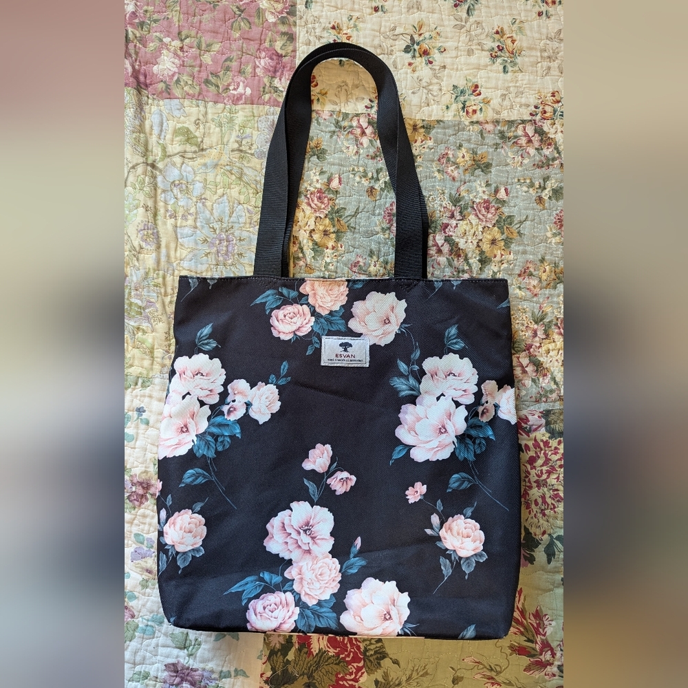 Vans Floral Tote Bag - Black and Pink